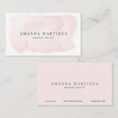 Eenvoudig Elegant Blush Roze Waterverf Visitekaart Visitekaartje (Voorkant / Achterkant)