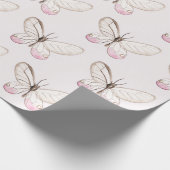 Eenvoudig & Elegant Blush Vlinder Wrapping Papier (Hoek)