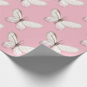 Eenvoudig & Elegant Blush Vlinder Wrapping Papier (Hoek)