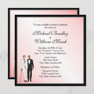 Eenvoudig elegant Blush Wedding Invite Kaart