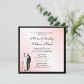 Eenvoudig elegant Blush Wedding Invite Kaart (Staand voorkant)