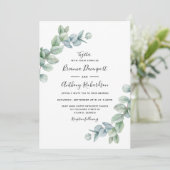 Eenvoudig Elegant Boho Eucalyptus Greenery Wedding Kaart (Staand voorkant)
