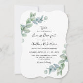 Eenvoudig Elegant Boho Eucalyptus Greenery Wedding Kaart (Voorkant)