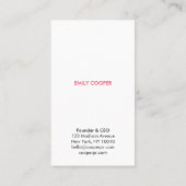 Eenvoudig Elegant Boho Wit Lijst Monogram Rood Visitekaartje (Achterkant)