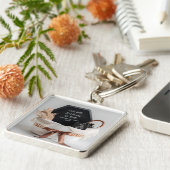 Eenvoudig elegant boho zwangerschapsaankondiging c sleutelhanger (Zijkant)