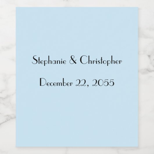 Eenvoudig Elegant Bord Blauw en Zwart Bruiloft Fav Wijn Etiket (Enkel label)