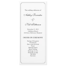 Eenvoudig Elegant Border Wedding Ceremony Programm