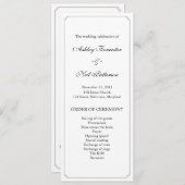 Eenvoudig Elegant Border Wedding Ceremony Programm Programmakaart (Voorkant / Achterkant)