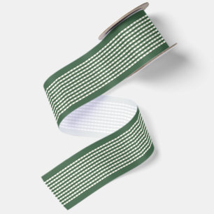 Eenvoudig Elegant Bosgroen Cottagecore Gingham Satijnen Lint