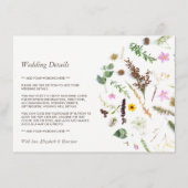 Eenvoudig Elegant Botanical WildFlower Wedding Det Informatiekaartje (Voorkant)