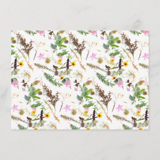 Eenvoudig Elegant Botanical WildFlower Wedding Det Informatiekaartje (Achterkant)