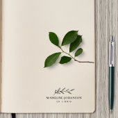 Eenvoudig Elegant Botanisch Aangepast Bibliotheekb Rubberstempel