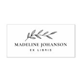 Eenvoudig Elegant Botanisch Aangepast Bibliotheekb Rubberstempel (Afrduk)