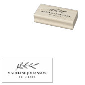 Eenvoudig Elegant Botanisch Aangepast Bibliotheekb Rubberstempel (Gestempeld)