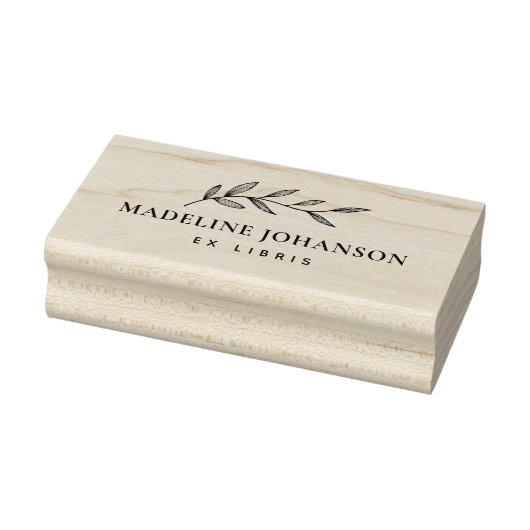 Eenvoudig Elegant Botanisch Aangepast Bibliotheekb Rubberstempel (Stempel)