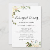 Eenvoudig Elegant Botanisch Bloemen Repetitie Dine Kaart (Voorkant)