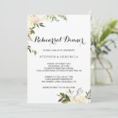 Eenvoudig Elegant Botanisch Bloemen Repetitie Dine Kaart (Staand voorkant)