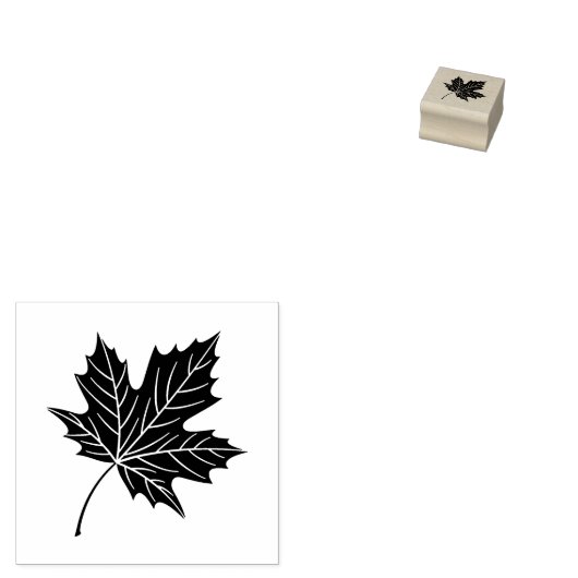 Eenvoudig Elegant Botanisch Esdoornblad | motief Rubberstempel (Gestempeld)