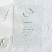 Eenvoudig Elegant Botanisch Monogram Huwelijk Acryl Uitnodigingen