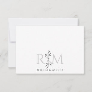 Eenvoudig Elegant Botanisch Monogram Landelijk Kop Notitiekaartje