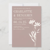 Eenvoudig elegant botanisch mosterd ivory Weddensc Kaart (Voorkant)