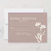 Eenvoudig elegant botanisch mosterd ivory Weddensc RSVP Kaartje (Voorkant)