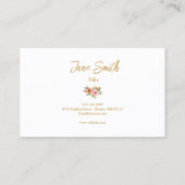 Eenvoudig Elegant Botanische Bloemen Visitekaartje (Achterkant)