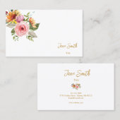 Eenvoudig Elegant Botanische Bloemen Visitekaartje (Voorkant / Achterkant)