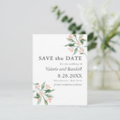 Eenvoudig elegant Botnanical Weddenschap Save the  Date (Staand voorkant)