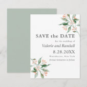 Eenvoudig elegant Botnanical Weddenschap Save the  Date (Voorkant / Achterkant)
