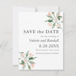 Eenvoudig elegant Botnanical Weddenschap Save the Date
