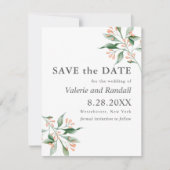 Eenvoudig elegant Botnanical Weddenschap Save the  Save The Date (Voorkant)