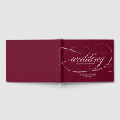 Eenvoudig Elegant Bourgondië Marsala Bruiloft Gast Gastenboek (Volledig)