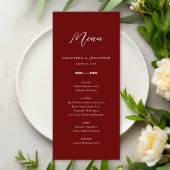 Eenvoudig Elegant Bourgondisch Huwelijksreceptie M Menu