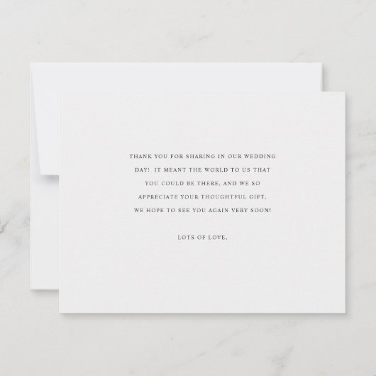 Eenvoudig Elegant Bourgondisch Script Custom Weddi Bedankkaart (Achterkant)