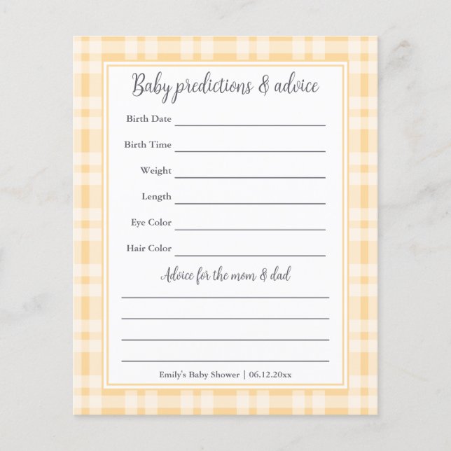 Eenvoudig Elegant Boy Baby shower Guessing spel (Voorkant)