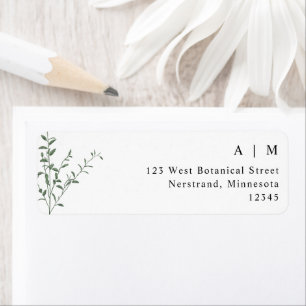 Eenvoudig elegant Branch Wedding Return-adres Etiket