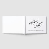 Eenvoudig Elegant Bride Groom Monogram White Weddi Gastenboek (Volledig)
