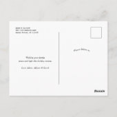 Eenvoudig elegant briefkaart voor Hanukkah. (Achterkant)