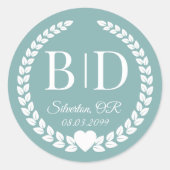 Eenvoudig Elegant Bruid en Bruidegom Monogram Ronde Sticker (Voorkant)