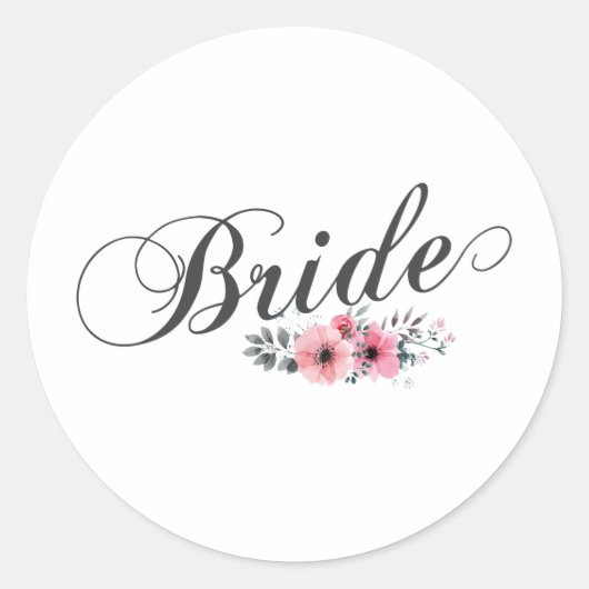 Eenvoudig & Elegant Bruid Roze Bloemen | STICKER (Voorkant)