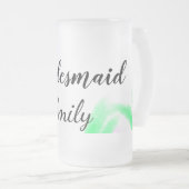 Eenvoudig, elegant bruidsmeisje bruiloft bevoordee matglas bierpul (Voorkant rechts)