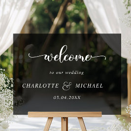 Eenvoudig, elegant, bruiloft acryl bord