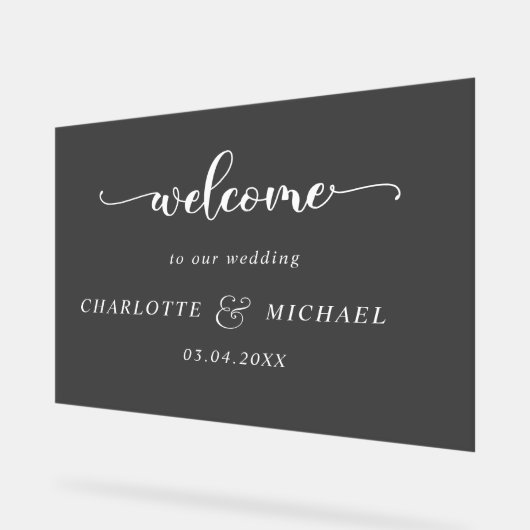 Eenvoudig, elegant, bruiloft acryl bord (Hoek)