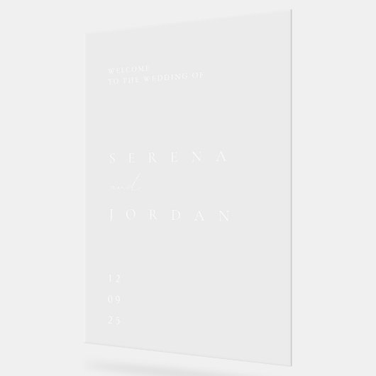 Eenvoudig Elegant Bruiloft Acryl Welkomstbord Acryl Bord (Hoek)