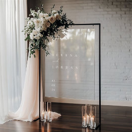 Eenvoudig Elegant Bruiloft Acryl Welkomstbord Bord