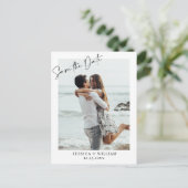 Eenvoudig Elegant Bruiloft Eenvoudig Bewaar de Dat Briefkaart (Staand voorkant)