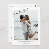 Eenvoudig Elegant Bruiloft Eenvoudig Bewaar de Dat Briefkaart (Voorkant / Achterkant)