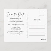 Eenvoudig Elegant Bruiloft Eenvoudig Bewaar de Dat Briefkaart (Achterkant)