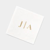 Eenvoudig Elegant Bruiloft Monogram Folie Servetten (Links)